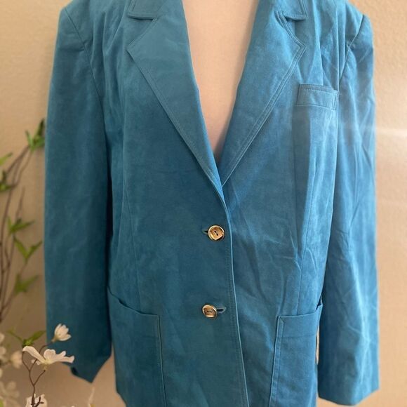 Roth Le Cover Women Suede Baby Blue Blazer - Size XL - Picture 4 of 11